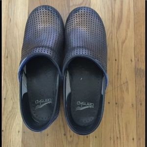 Dansko Pro clogs in black with sequin pattern